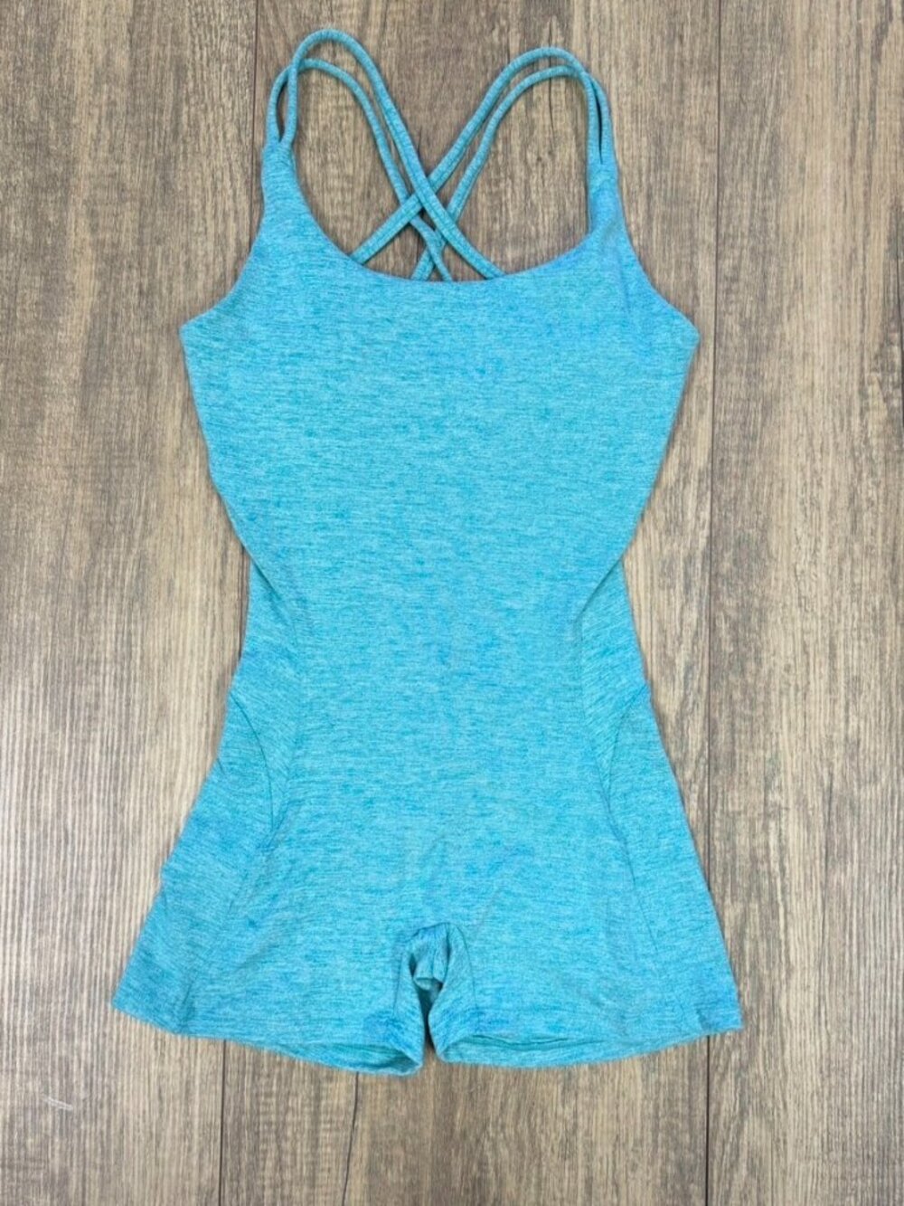 Scrunch Shorts BodySuit- Heathered Teal